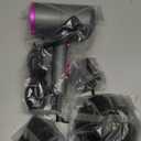 slopehill Professional Ionic Hair Dryer, Powerful 1800W Fast Drying Low Noise Blow Dryer with 2 Concentrator Nozzle 1 Diffuser Attachments for Home Salon Travel (Grey)