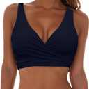 Bikini Top Large Breasts Women's Push Up Bikini Tops Backless Bikini Top Bikini Bra Top V Neck Swimsuit Swimwear Adjustable Swimsuit Bra Sport Bikini
 , Size M