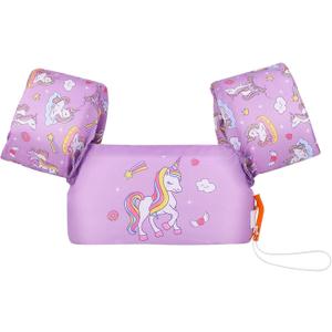 MoKo Swim Arm Band for Kids 20-30-40-50lbs, Clearance Toddler Swim Vest Cute Cartoon Swimming Wings Pool Floats Sleeve Children Water Sports Learning Swim Training Equipment, Purple & Unicorn
