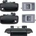 5-Piece Inside Interior& Exterior Door Handle Set Fit for 1995-2004 Tacoma 2.4L 2.7L 3.4L 69220-35020 69210-35020 6922035020 6921035020 (Black&Light Gray)