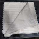 Decorative Throw Pillow with Inserts, Set of 2 Soft Faux Fur Throw Pillows, Square Boho Striped Pillow for Couch, Bed, Sofa Decor(Beige, 18" x 18")