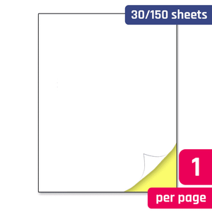 TownStix 8.5″ x 11″, White Stickers Labels Sheets, 30 Sheets