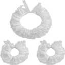 Lace Neck Ruffle Collar and Wrist Cuff Sleeves Detachable Clown Costume Accessories (White)