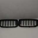 Parachoques delantero rin, par de parrilla de doble lnea de color negro brillante compatible con BMW E90 328i 318i 320i 323i 325i 330i 335i 2009-2011