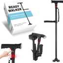 Ready Walker Cane, Adjustable Folding Walking, Dual Handles Walking Canes for Seniors with LED Light Sound Alarm, Suitable for Seniors Men and Women