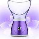 Facial Steamer, Nano Ionic Face Steamer for Home Facial, Face Sauna Spa Sinuses Moisturizing Cleansing Pores for Women Moisturizing Home SPA (Blue) (Purple-b)
