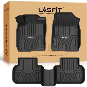 LASFIT Floor Mats for Honda Civic 2022-2025 2026 (Fits Rear Seats with or Without USB Ports) | for Acura Integra 2023-2025, All Weather Car Floor Liners, 1st & 2nd Row, Black