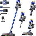 Cordless Vacuum Cleaner, 650W 55KPa Powerful Suction, 70Mins Self-Standing Stick Vacuum with Anti-Tangle Brush, Touch Screen & 1.8L Dust Cup, Vacuum Cleaners for Home, Pet Hair, Carpets & Hard Floors