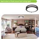 hykolity 13 inch Flush Mount LED Ceiling Light Fixture, 2700K/3000K/3500K/4000K/5000K Adjustable Ceiling Lights, Oil Rubbed Bronze Saturn Dimmable Lighting for Hallway Bathroom or Kitchen, ETL Listed
