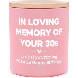 Shqiueos Funny 40th Birthday Gifts for Women Candle Lavender Vanilla Scented 10oz, Gag 40 Year Old Birthday Gift for Best Friend, Sister, Wife, Coworker, 1986 Birthdays Decorations, 40th Bday Present
