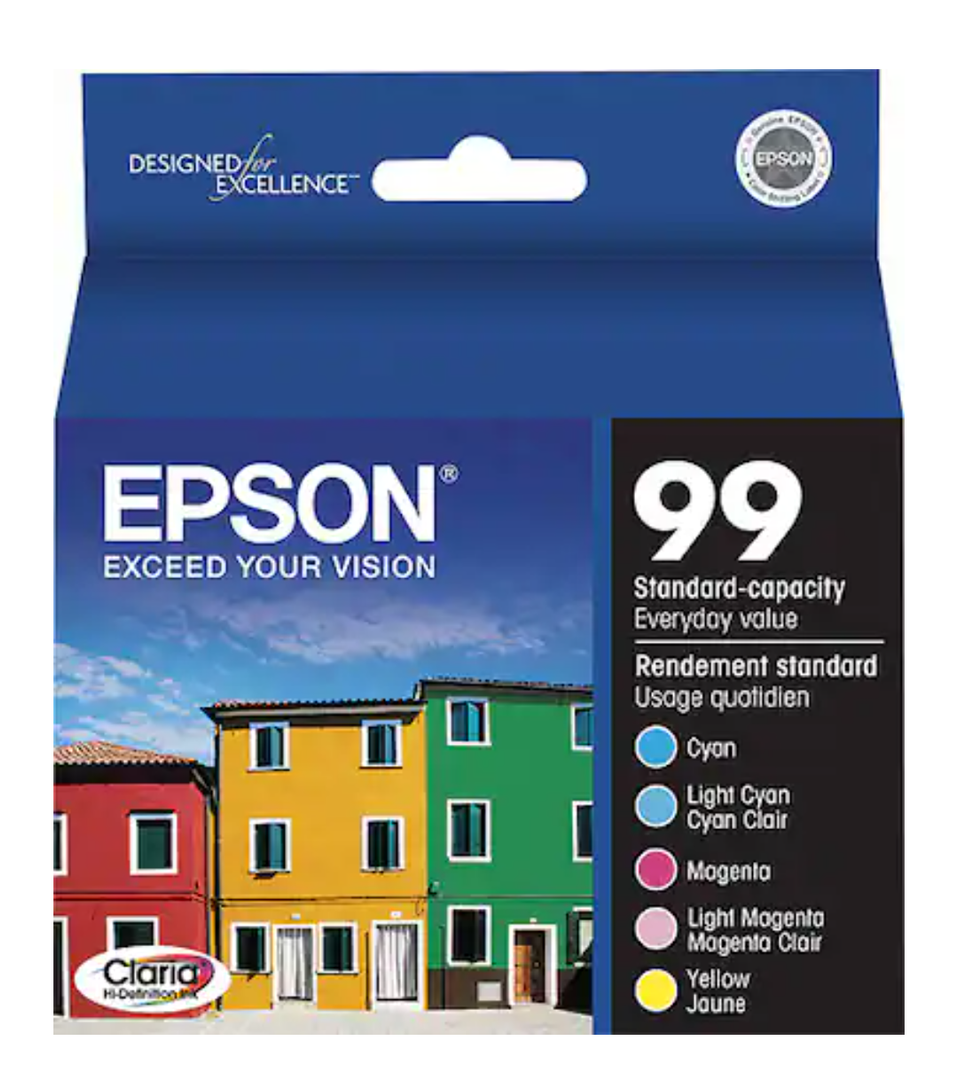 Epson 99 Ink Cartridge MultiPack - Includes Cyan, Magenta, Yellow, Light Cyan and Light Magenta (T099920)