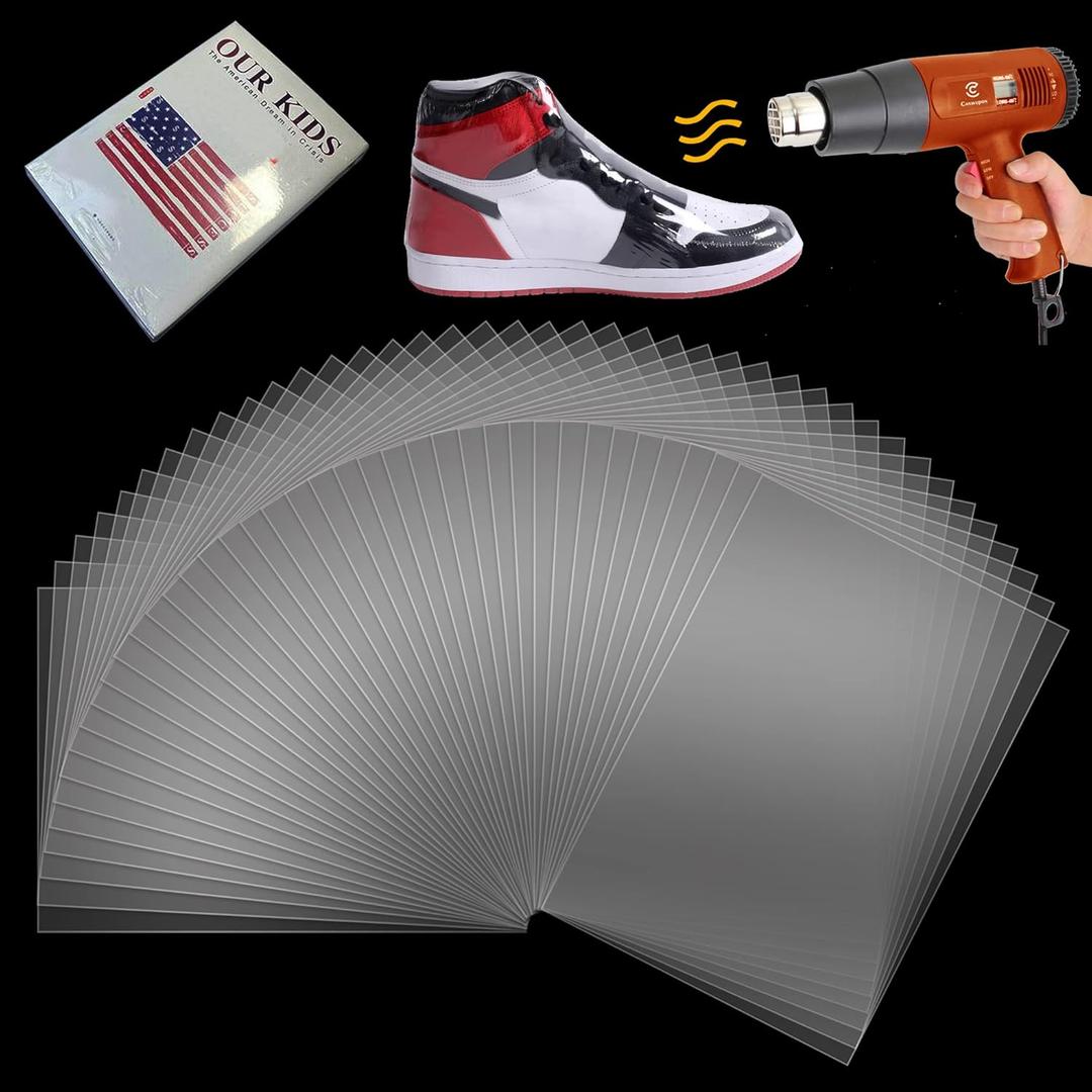 Shrink Wrap Bags,100 Pcs 14x20 Inches Clear PVC Heat Seal Bags for Soap Sleeve Packaging, Bath Bomb,Shoes,Jars,Gift,Tumbler,Heat Sublimation Film for Homemade DIY Projects