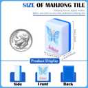 160 Pcs Chinoiserie American Mahjong Only, 1.2 x 0.8 Inches Blue Melamine Mahjong Tiles, Hand Carved Pattern for Mah Jong Games, Adult Classic Board Games, Beginners, Mah Jong Lovers
