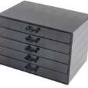 Feadily Acrylic Jewelry Organizer Box, Jewelry Drawer Organizer With 5 Drawers 120 Grids, Black