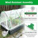 Garden Hoops for Raised Beds, Splinter-Free Fiberglass Greenhouse Hoops Grow Tunnel, 36 Pcs Adjustable Frame for Row Cover & Bird Netting, Rust-Proof DIY Outdoor Plant Stakes