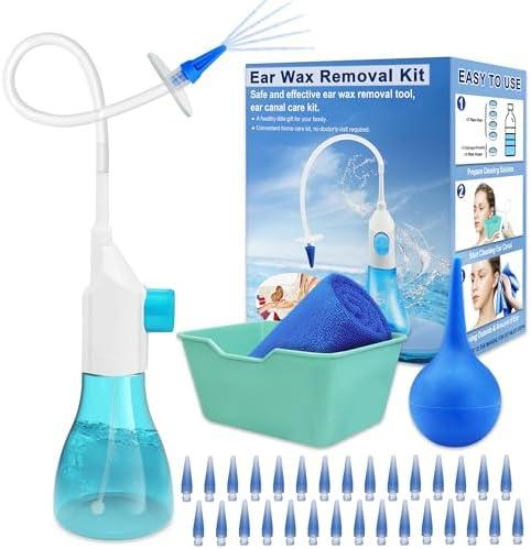 MOEBULB Ear Wax Removal Kit Earwax Removal Tools Manual Ear Irrigation Flushing System Ear Cleaner Safe & Effective Ear Cleaning Kit for Adults, Kids & Elders Home Ear Washer No Doctor's Visit Require