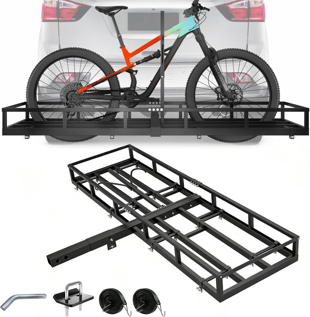 2-Bike Hitch Rack for 2" Receiver - Convertible Bike Carrier & Cargo Carrier Platform, Heavy-Duty Hitch Mount Bicycle Rack for Cars, SUVs, Trucks