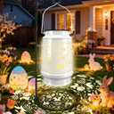 Easter Decoration for Outdoor Solar Lanterns Waterproof Garden Decor,Metal Table Decorative Light Gardening Patio Yard Lawn Backyard Front Porch Pathway