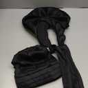 2024 African Female Turban Cap Women's Auto gele Headtie Nigeria Raw Silk Fan Gele Wedding Party Head Wraps Headwear Turbante (Black)