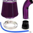 BARTOO 3'' Cold Air Intake Kit Aluminum Automotive Cold Air Intake Pipe Filter Induction Flow Hose Pipe Kit, Purple