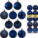 Navy Blue 2.5" Christmas Balls Christmas Tree Decoration Ornaments Shatterproof Hanging Balls for Birthday Halloween Holiday Wedding Decorations Set of 2 Pack
