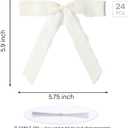 LaRibbons Chiffon Pre - Made Hair Bows Ribbon for Women Girls - Ivory Chiffon Ribbon Bows for Gift Wrapping & Wedding Decor, 24PCs