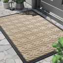 Yimobra Large Door Mat Outside Entrance 36x24, Waterproof Heavy Duty Outdoor Mats for Front Door, Non Slip Rubber Entry Mat for Garage Patio, Easy Clean, Ligth Beige