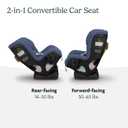 UPPAbaby Rove Convertible Car Seat - 2-in-1 Rear + Forward Facing - Quick + Secure 3-Step Install - Intuitive Safety Technology + Comfort Features - Cup Holder Included - Cody (Coastal Blue), Manufacture Date: OCT/18/2025