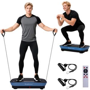 Vibration Plate Machine,180 Speeds Shake Plate for Lymphatic Drainage Weight Loss, Vibrating Fitness Platform 460LB Capacity Whole Body Workout with Bluetooth Home Exercise Gym Equipment for Women Men