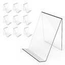 Boloyo Acrylic Book Stand Without Ledge,6 Inch 10PC Clear Acrylic Display Easel Transparent Display Stand Holder Tablet Holder for Displaying Pictures, Books, Artworks, CDs