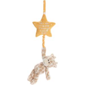 DEMDACO Musical Pull Toy 22 x 6 Inch Polyester, Soft Cuddly, Plush Stuffed Animal, Plays Twinkle, Twinkle, Little Star, Brown and Yellow, Giraffe
