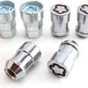 M14 x 1.5mm Wheel Locks, Fit for Ram 1500, Ram 2500, Ram 3500, F-150, F-250, F-350, Expedition, Wheel Locks Lug Nuts, 4 Locking Lug Nuts, 2 Pcs Wheel Lock Key