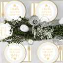 200Pcs Happy Engagement Party Supplies Engagement Paper Plates Napkins She Said Yes Party Tableware Set She Said Yes Disposable Dinnerware for Wedding Birthday Bridal Shower Decoration Serve 50