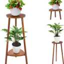Plant Stand Indoor Tall,2 Tier Convertible Wooden Flower Stand,Planter Stand,Multi-purpose Plant Shelf Indoor for Living Room Balcony Garden Patio Office,Walnut