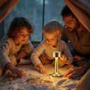 PUSU Cordless LED Gold Small Table Lamps Set of 2, Portable Rechargeable 4000mAh Battery Operated Desk Lamp, 3 Color Stepless Dimming for Kids, Restaurant, Bedside, Outdoor, Bar, Night Light, Gift