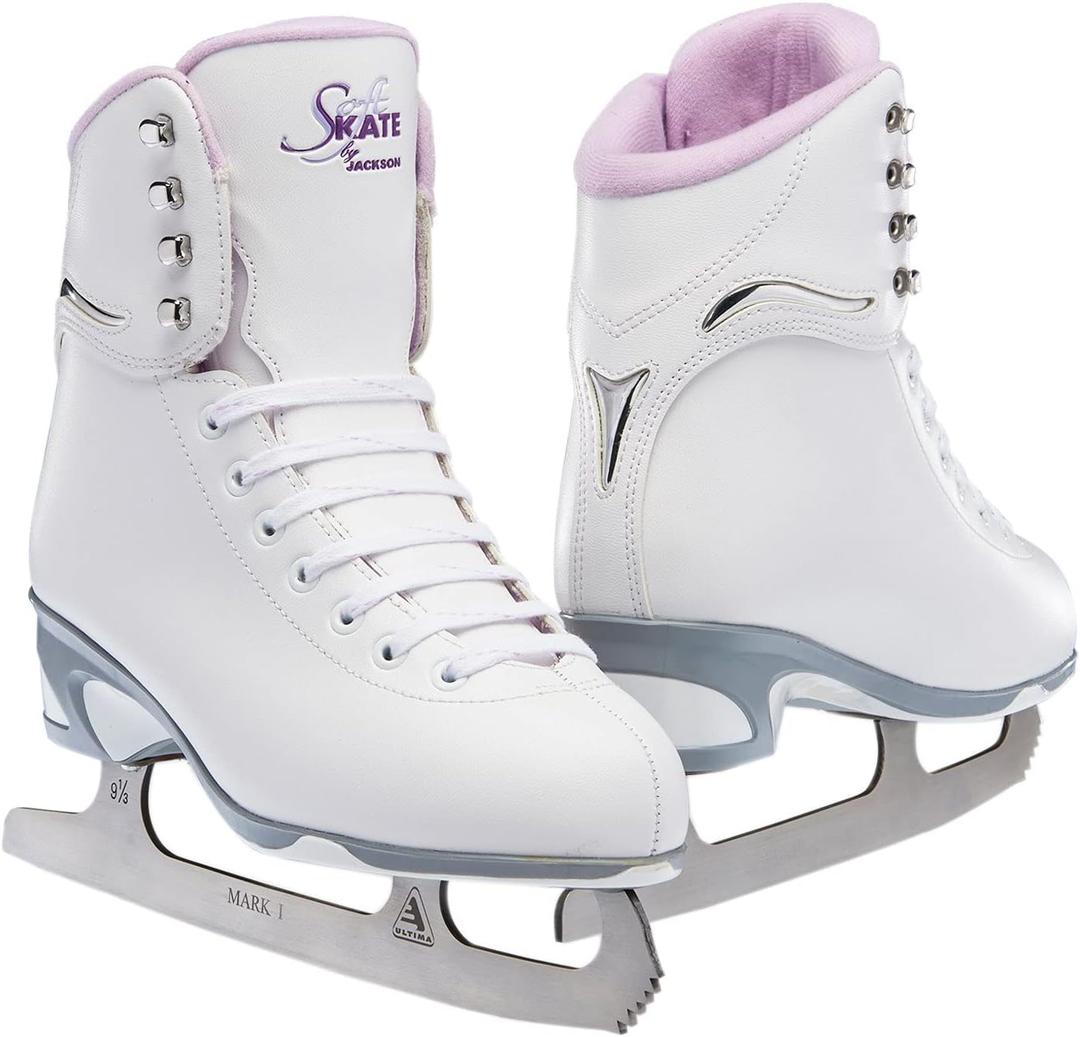 Jackson Figure Ice Skates JS180 / JS181 / JS184 - for Women and Girls (13 Misses, White/Purple)