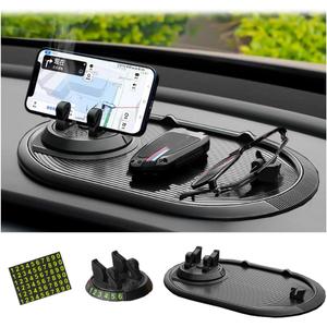 Multifunction Car Anti-Slip Mat Auto Phone Holder Car Dashboard Mat with Phone Holder in Car Auto Non-Slip Car Mats for Phone Slip (Mat B)