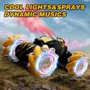 Remote Control Car for Boys 8-12, 4WD Gesture Sensing RC Stunt Car 2.4Ghz with Lights Music Sprayer RC Cars for Boys Age 4-7 8-12 Hand-Controlled Cars Toys Birthday Gifts for Kids Girls Yellow