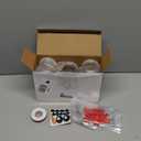 Blushtier 6 Set Christmas Hot Cocoa Bar Supplies Snowman Hot Chocolate Jars Accessories 8.45 oz Clear Snowman Storage Container Kit with Lids Ribbon Bow Bags for DIY Xmas Holiday Winter Party Favors