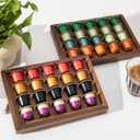 2 x 2 PCS Acacia Wood Coffee Pod Holder Tray Compatible with Nespresso Original Line, Organizer, Storage, Container, Capsule Cup Holder for Countertop or Drawer, Total 40 Pods Capacity