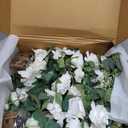 Ling's moment 17.5" Tall Standing Artificial Flowers Arrangements 4 pcs Wedding Aisle Runner Chair Decorations White Sage Centerpieces for Ceremony Reception Rose Floral Party Outdoor Decor