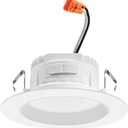 Juno 4 Inch LED Recessed Lighting, RetroBasics Series LED Downlight Trim Kit, Regressed 4" Ceiling Light with 5-in-1 Switchable White Color, 625 Lumens, Baffle Trim, Matte White