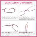 3 Pack Slim Pocket Reading Glasses for Men Women Blue Light Blocking Compact Readers Spring Hinge Metal Frame