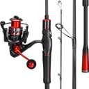 Sougayilang Baitcasting Fishing Rod and Reel Combo, Medium 6'/7' Low Profile with SuperPolymer Handle