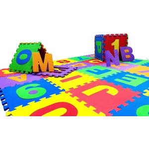 Little fun times Alphabet Play Mat for Baby Large 60 Pieces 12inch. Total 71.5x71.5 inch 36 SqFt Interlocking Floor Puzzle EVA Tiles Playmat for Toddler and Kids Letters and Numbers with Edges.