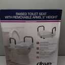 Drive Medical 2-in-1 Raised Toilet Seat with Removable Padded Arms - Elevated Bathroom Safety Support - Secure Locking Attachment - Easy Height Assistance - Durable Construction, Standard Toilets
