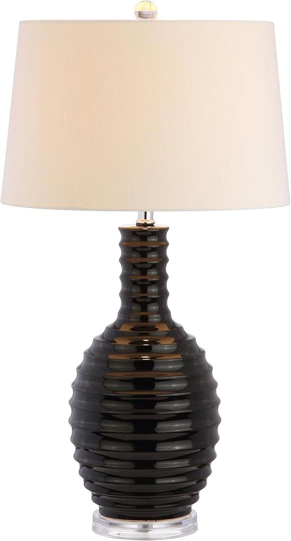 JONATHAN Y JYL8020B Dylan 29.5" Ceramic LED Table Lamp Contemporary Transitional Bedside Desk Nightstand Lamp for Bedroom Living Room Office College Bookcase LED Bulb Included, Black