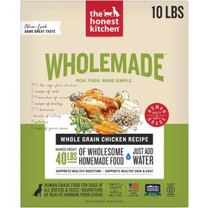 The Honest Kitchen Human Grade Wholemade Dehydrated Whole Grain Dog Food - Complete & Balanced Meal or Topper - Chicken 10 lb Box (EXP 07/22/27)