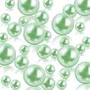 Green Vase Filler | 150PCS Pearls Bead for Centerpieces Vases | 8/14/20 mm No Hole Beads, Fake Pearls for Wedding Birthday Easter Theme Party Table Centerpieces Decor