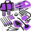 Viewsun 17PCS Car Cleaning Kit, Purple Car Interior Detailing Kit with High Power Handheld Vacuum, Detailing Brush Set, Windshield Cleaner, Cleaning Gel, Complete Auto Accessories for Women Gift